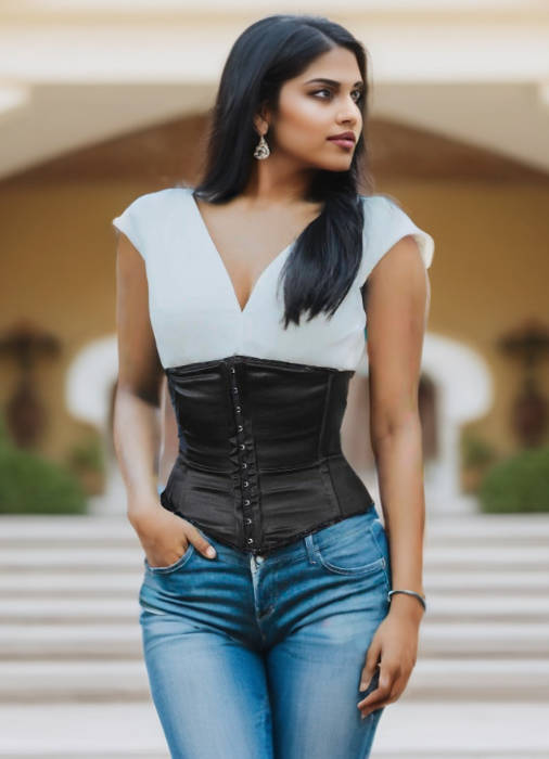Lady wearing a Black Everyday Corset