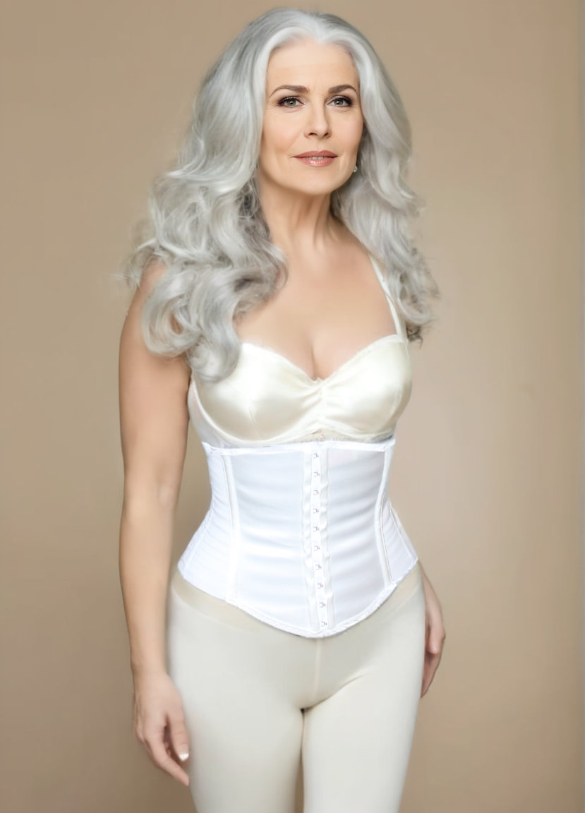 Lady wearing a white Everyday Corset